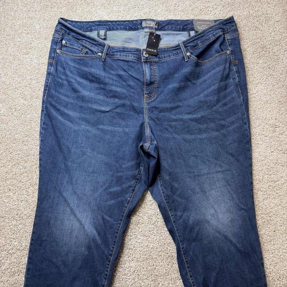 Torrid Boyfriend Straight Jeans Womens 26 Medium Wash Blue Vintage Stretch Denim